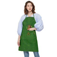 Lady Cartoon Love Her Tulips In Peace Pocket Apron by pepitasart