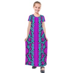 Snake Print Cbdoilprincess 4be14ba2-4032-43e6-a099-7f7e7f0d7362 Kids  Short Sleeve Maxi Dress by CBDOilPrincess1