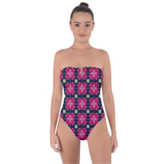 Pattern Of Hearts Tie Back One Piece Swimsuit by SychEva