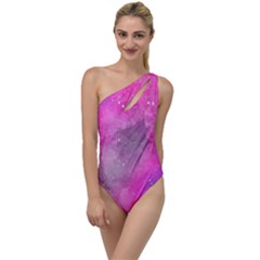 Purple Space Paint To One Side Swimsuit by goljakoff
