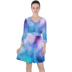 Metallic Paint Ruffle Dress by goljakoff