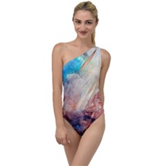 Abstract Galaxy Paint To One Side Swimsuit by goljakoff