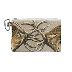 Locking Horns Canvas Cosmetic Bag (medium) by ArtByThree