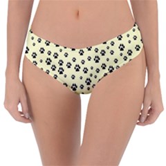 Pattern Silhoutte Paw On Yellow Reversible Classic Bikini Bottoms by JustToWear