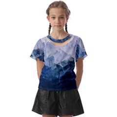 Blue Ice Mountain Kids  Front Cut Tee by goljakoff