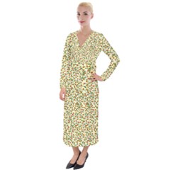 Pattern Lonely Flower On Yellow Velvet Maxi Wrap Dress by JustToWear