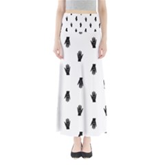 Vampire Hand Motif Graphic Print Pattern Full Length Maxi Skirt