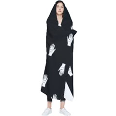 Vampire Hand Motif Graphic Print Pattern 2 Wearable Blanket by dflcprintsclothing