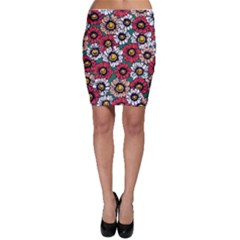 Daisy Colorfull Seamless Pattern Bodycon Skirt by Kizuneko