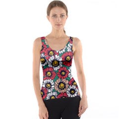 Daisy Colorfull Seamless Pattern Tank Top by Kizuneko