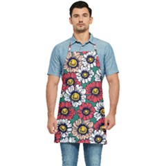 Daisy Colorfull Seamless Pattern Kitchen Apron by Kizuneko