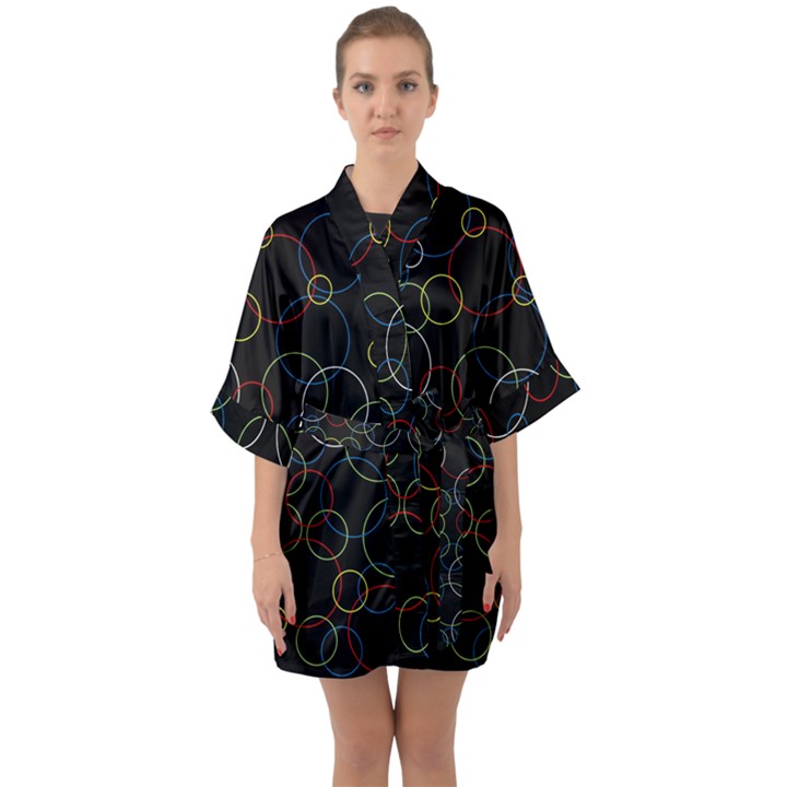 Circunferences Half Sleeve Satin Kimono 