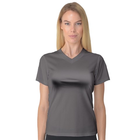 Carbon Grey V-neck Sport Mesh Tee by FabChoice