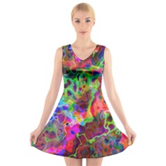 Electric V-neck Sleeveless Dress