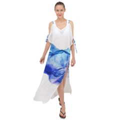 Blue Smoke Maxi Chiffon Cover Up Dress by goljakoff