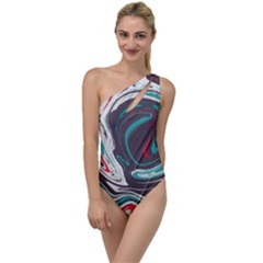 Vector Vivid Marble Pattern 1 To One Side Swimsuit by goljakoff