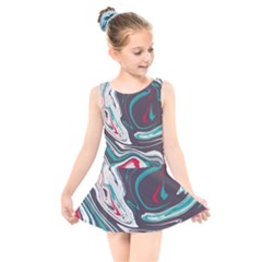 Vector Vivid Marble Pattern 1 Kids  Skater Dress Swimsuit by goljakoff