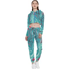 Vector Vivid Marble Pattern 2 Cropped Zip Up Lounge Set by goljakoff