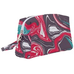 Red Vivid Marble Pattern 3 Wristlet Pouch Bag (large) by goljakoff