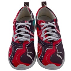 Red Vivid Marble Pattern 3 Mens Athletic Shoes by goljakoff