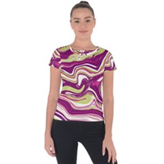 Vector Vivid Marble Pattern 5 Short Sleeve Sports Top  by goljakoff