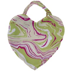 Green Vivid Marble Pattern 6 Giant Heart Shaped Tote by goljakoff