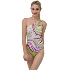 Green Vivid Marble Pattern 6 To One Side Swimsuit by goljakoff