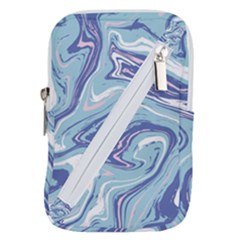 Blue Vivid Marble Pattern 9 Belt Pouch Bag (small) by goljakoff