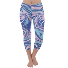 Vector Vivid Marble Pattern 10 Capri Winter Leggings 