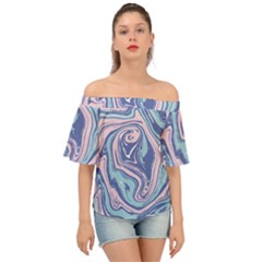 Vector Vivid Marble Pattern 10 Off Shoulder Short Sleeve Top by goljakoff