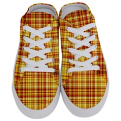 Red Lines On Yellow Half Slippers by JustToWear