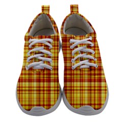 Red Lines On Yellow Athletic Shoes by JustToWear