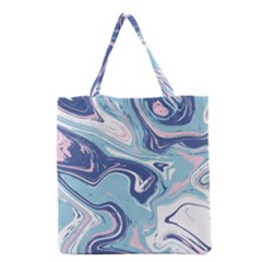 Blue Vivid Marble Pattern Grocery Tote Bag by goljakoff