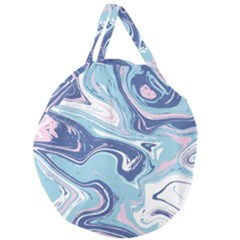 Blue Vivid Marble Pattern Giant Round Zipper Tote by goljakoff