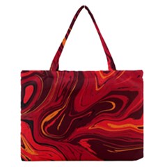 Red Vivid Marble Pattern 15 Zipper Medium Tote Bag by goljakoff