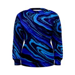 Blue Vivid Marble Pattern 16 Women s Sweatshirt by goljakoff