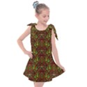 Rainbow Heavy Metal Artificial Leather Lady Among Spring Flowers Kids  Tie Up Tunic Dress View1