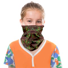 Rainbow Heavy Metal Artificial Leather Lady Among Spring Flowers Face Covering Bandana (kids) by pepitasart