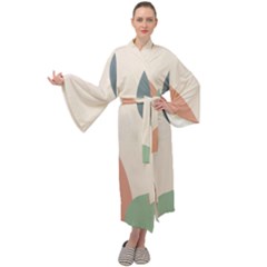 Abstract Shapes  Maxi Velour Kimono by Sobalvarro