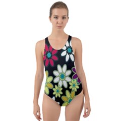 Flowerpower Cut-out Back One Piece Swimsuit