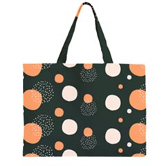 Black Peach White  Zipper Large Tote Bag by Sobalvarro