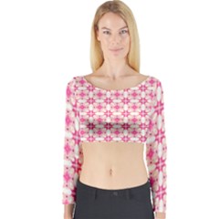 Pink-shabby-chic Long Sleeve Crop Top