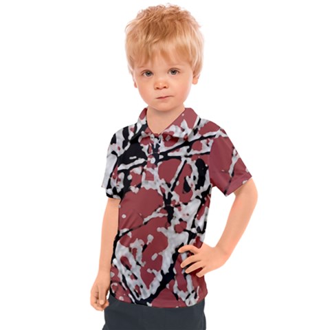 Vibrant Abstract Textured Artwork Print Kids  Polo Tee by dflcprintsclothing