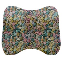 Multicolored Watercolor Stones Velour Head Support Cushion by SychEva