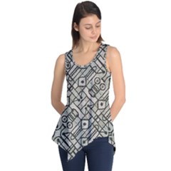 Tribal Geometric Grunge Print Sleeveless Tunic by dflcprintsclothing