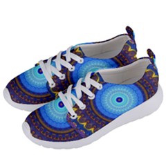 Blue Violet Midnight Sun Mandala Boho Hipppie Women s Lightweight Sports Shoes by CrypticFragmentsDesign