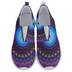 Blue Violet Midnight Sun Mandala Boho Hipppie Men s No Lace Lightweight Shoes by CrypticFragmentsDesign