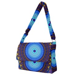 Blue Violet Midnight Sun Mandala Boho Hipppie Full Print Messenger Bag (l)