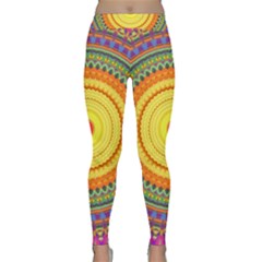 Neon Calliope Kaleidoscope Mandala Classic Yoga Leggings by CrypticFragmentsDesign