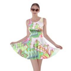 Boho Hippie Trippy Psychedelic Abstract Hot Pink Lime Green Skater Dress by CrypticFragmentsDesign